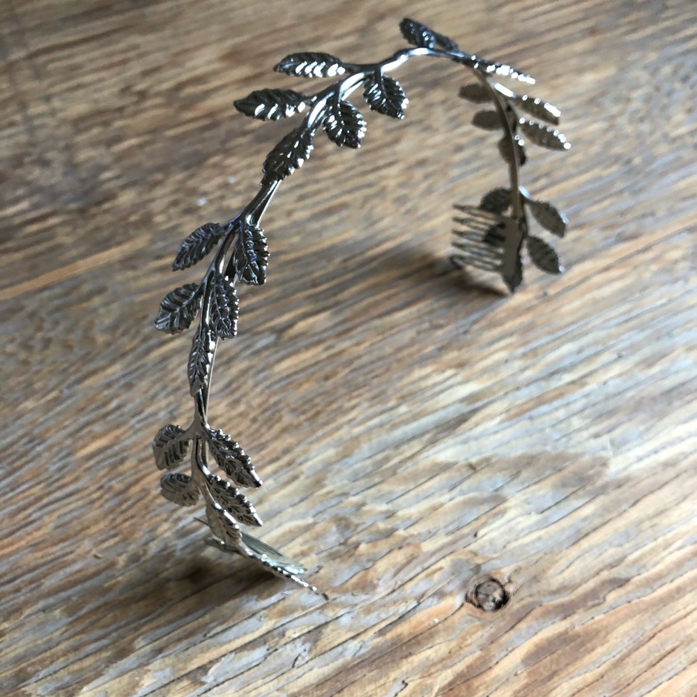 Silver Leaf Motif Headband